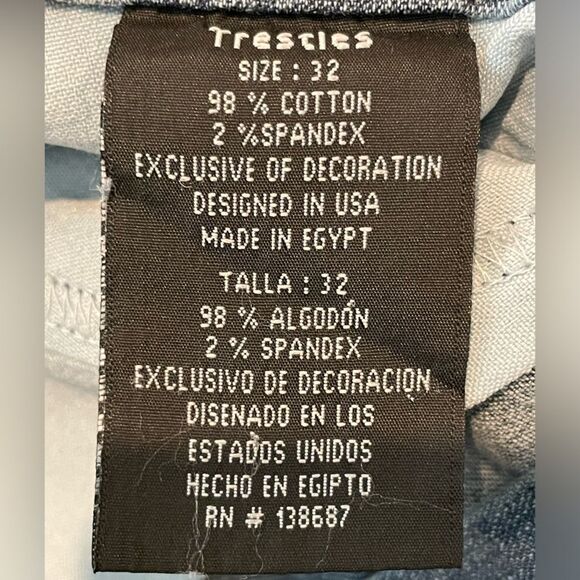 Trestles Supply Co. Distressed Stretch Denim Straight Fit Jeans Blue Size 32 NWT - Picture 9 of 10